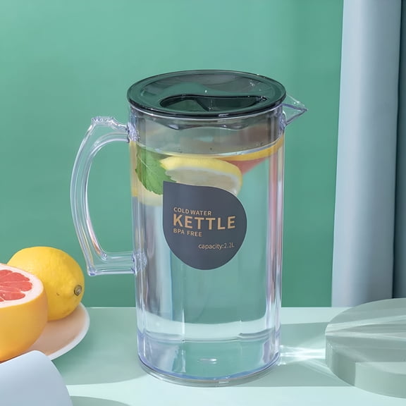 ACDANC Clear Pitcher with Lid,Large Plastic Ice Tea Pitcher for Fridge,Juice Pitcher Water Pitcher,Sun Tea Jug,Gallon Pitcher with Lid and Spout