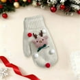 thumbnail image 2 of Stamzod Womens Winter Gloves Cute Thicked Warm Christmas Gloves Xmas Holiday Gloves for Cold Weather White D Free Size, 2 of 3