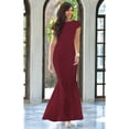 thumbnail image 2 of KOH KOH Long Cap Short Sleeve Flowy Fishtail Wedding Party Evening Prom Gala Cocktail Bridesmaid Full Floor Length Tube Formal Maxi Dress Gown For Women Light Crimson Dark Red XX-Large US 18-20 NT165, 2 of 3
