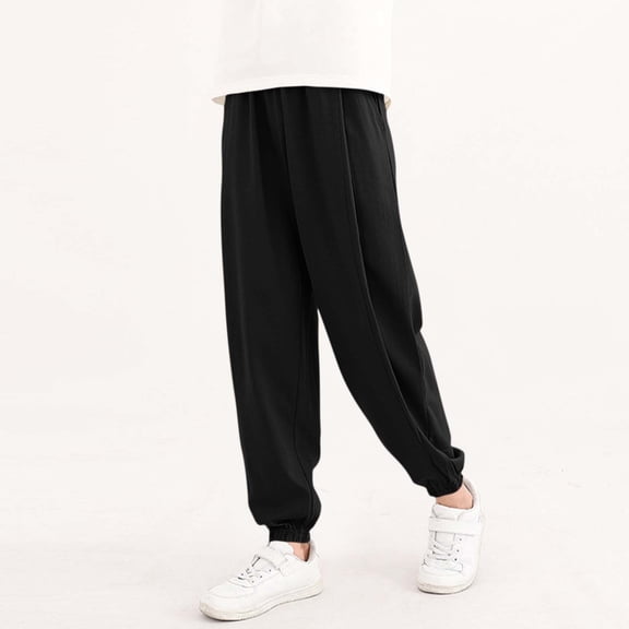 Kids Unisex Harem Pants Elastic Waist Loose Fit Baggy Jogger Sweatpants for Dance Sports Hip Hop Clothing, 5T-13Y
