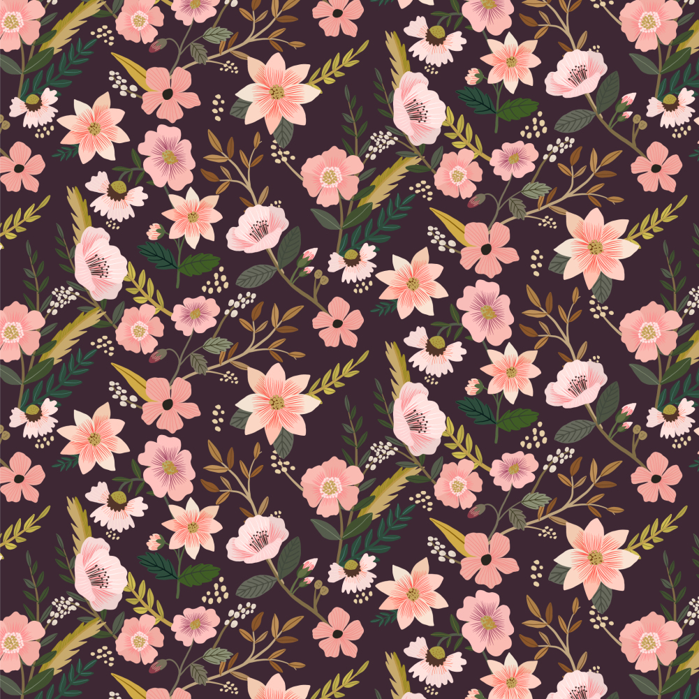 Simona Flowers Floral Pattern Premium Roll Gift Wrap Wrapping Paper