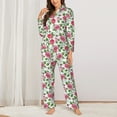 thumbnail image 2 of Pajama Sets for Women 2 Pcs, Flower print B Button Down Long Sleeve Sleepwear Lounge PJ Sets, 2 of 6