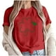 thumbnail image 1 of Camiseta de Manga Corta de Cuello Redondo Impresa de Primavera Superior de las Mujeres, Mezcla Ligera de Poliéster para Uso Diario Y de Fiesta Casual, 1 of 1