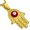 Red, variant on Stainless Steel Yellow Gold-Tone Hamsa Red Blue Evil Eye Pendant Necklace, 18"