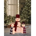 thumbnail image 5 of Northlight Set of 3 Lighted Tinsel Snowman Family Christmas Outdoor Decorations, 35", 5 of 6