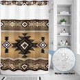 thumbnail image 2 of No Hook Shower Curtain, Brown Southwest Shower Curtains for Bathroom with See Through Top Window, Boho Aztec Ethnic Abstract Geometric Waterproof & Washable Bath Curtain Stall 48"x72", 2 of 9