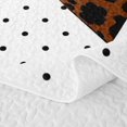 thumbnail image 5 of Manfei Leopard Print Bowknot Bed Spread Queen,Cute Polkadot Queen Coverlet Set,3 Pieces,1 Quilt and 2 Pillowcases, 5 of 7