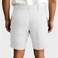 thumbnail image 3 of Hogleaql 9 Inch Men Swim Shorts Business Elastic Waist Quick Dry Shorts Button Summer Beach Loose Relaxed Fit Dressy Shorts with Pockets White XL, 3 of 3