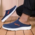 thumbnail image 4 of Men's Backless Slip On Sneakers Walking Shoes Lightweight Close Toes Sandals with Arch Support Breathable Canvas Clogs Blue Size 10, 4 of 6