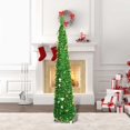 thumbnail image 4 of Artificial Christmas Tree Christmas Gold Color Round Piece Christmas Tree Tree with Bottom Stand 1.5 Meters Pet Christmas Folding Decoration Christmas Tree Ornaments, 4 of 7