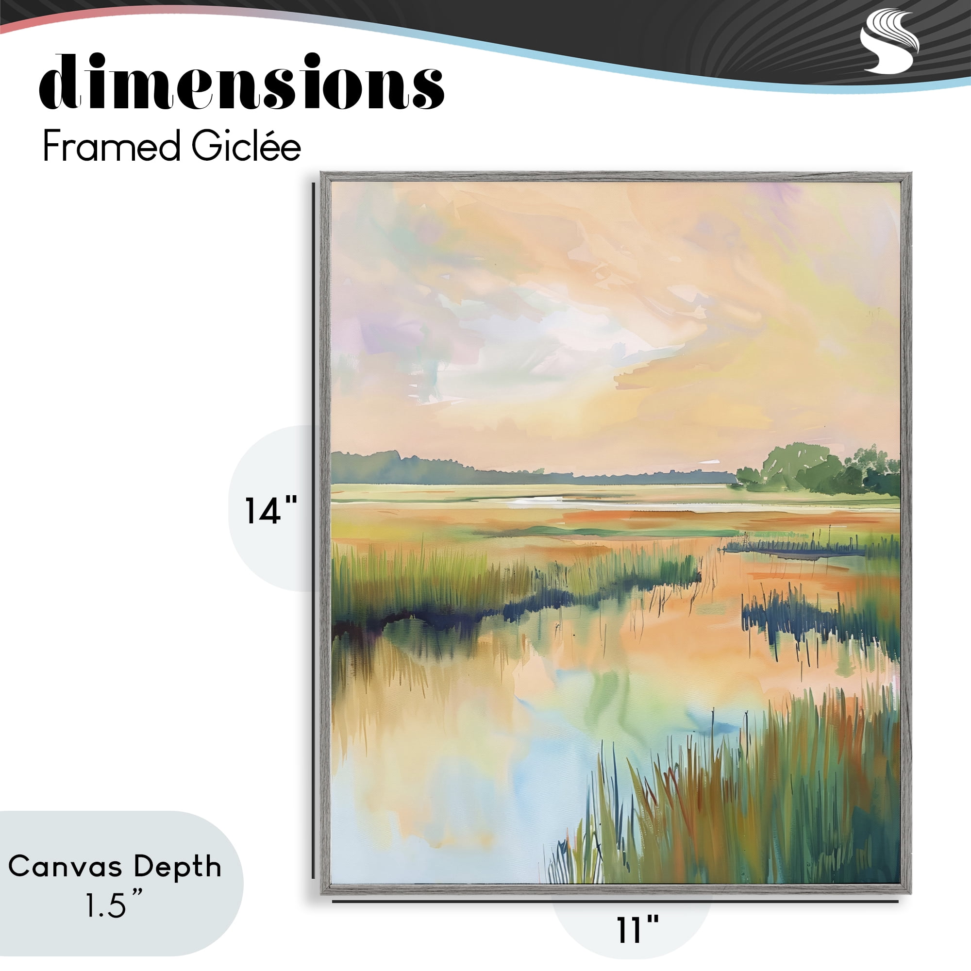 Stupell Industries Marsh Sunset over Tranquil Stream Gray Framed Giclee Art, design by LSR Design Studio