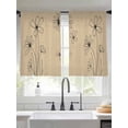 thumbnail image 2 of Black Khaki Sheer Curtains 45 Inch Length 2 Panels Set - Light Filtering Window Treatments, Spring Flora Rod Pocket Semi Curtains for Living Room/Bedroom/Kitchen Décor, 104"W x 45"L, 2 of 7