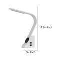 thumbnail image 5 of 18 Inch Desk Lamp, 2 USB ports, Wireless Charging Pad, White- Saltoro Sherpi, 5 of 5