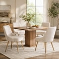 thumbnail image 2 of Modern Upholstered Dining Chairs with Thick Cushion & Curved Back, Dining Side Chairs with Solid Wood Legs for Dining Room,Kitchen,Cafe, Set of 4,Beige, 2 of 7