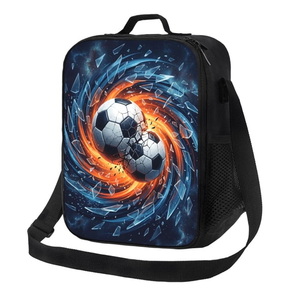 Soccer Ball Sport Lunch Box For Women Men Lunch Bag Cooler Tote Reusable Insulated Lunch Bag Container Gifts For Office Picnic Travel Work