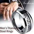 thumbnail image 1 of HEVIRGO Unisex Dragon Pattern Rhinestone Titanium Steel Ring Engagement Jewelry Gift,Blue US 10, 1 of 10