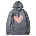 thumbnail image 5 of Women Valentine's Day Sweatshirt Cute Heart Hoodies Pullover Tops Oversized Loose Fit Holiday Oufit, 5 of 5
