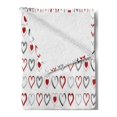 thumbnail image 2 of Love Soft Flannel Fleece Throw Blanket, Hand Drawn Style Doodle Hearts Valentines Day Romance Hipster Modern Pattern, Cozy Plush for Indoor and Outdoor Use, 50" x 70", Ruby Black White, by Ambesonne, 2 of 5