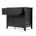 thumbnail image 3 of Gymax 3 Drawer Dresser Chest of Drawers Bedside Table for Living Room Bedroom Black, 3 of 10