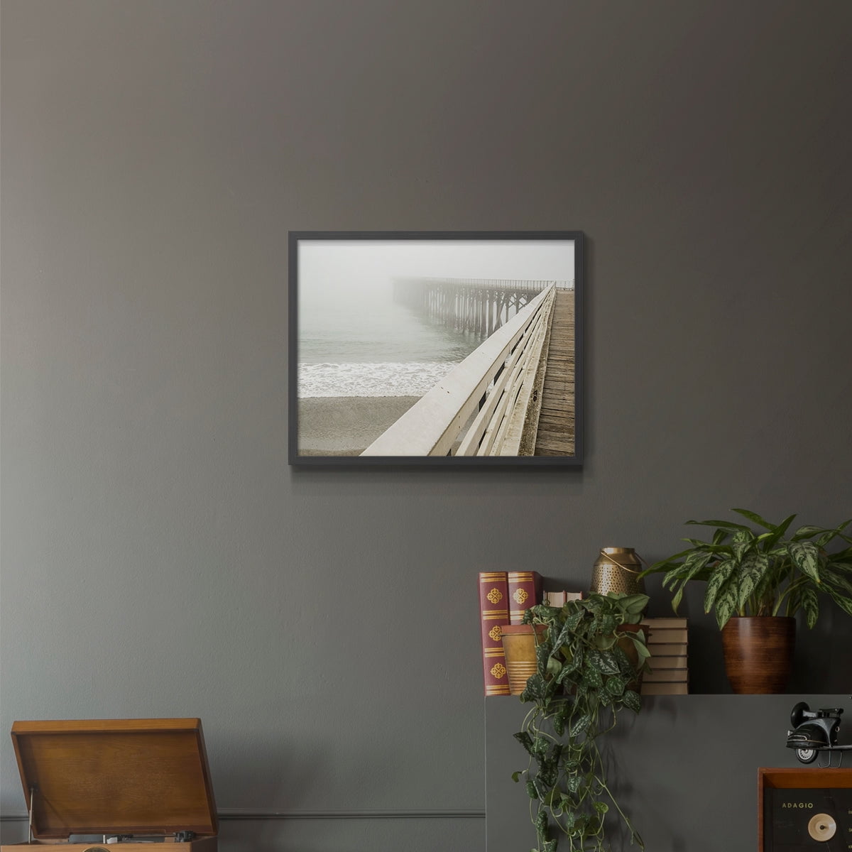 San Simeon Wharf by Danita Delimont - Restickable Framed Giclée Print