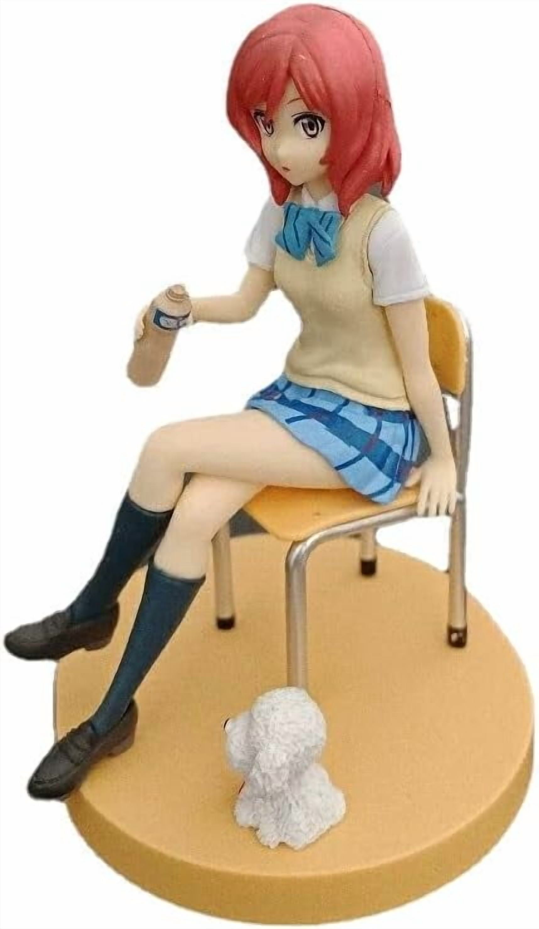 Newly Minami Kotori Figure Nishikino Maki Figure Sitting Blue Skirt Figurine 18cm/7.1inch Handmade PVC Anime Cartoon Model Statue Collectible Craft Gift (Nishikino Maki)