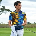 thumbnail image 3 of Vsdgher Sunflower Starry Night Vibes Polo Shirts for Men, Men's Short Sleeve Stretch Polo Shirt, Shirts for Men-Medium, 3 of 6
