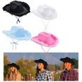 thumbnail image 1 of Cowboy Hat Velvet-rimmed Decorative Cap Felt shaped Cap Sun Hat Breathable, 1 of 6