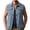 Blue, variant on Men's Acid Wash Denim Vest Lapel Collar Button Front Sleeveless Jean Vest Casual Trucker Outerwear for Spring Fall Gray XXL