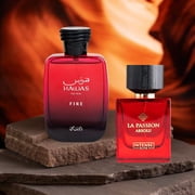 Hawas Fire by Rasasi & La Passion Absolu by Intense Elite - Eau de Parfum Sprays 100ml (3.4 oz) (Bundle)