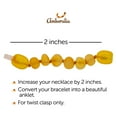 thumbnail image 3 of Amberalia Baltic Amber 2" extension for Necklace or bracelet- - for twist clasp necklaces only -Raw&nbsp; lemon, 3 of 6