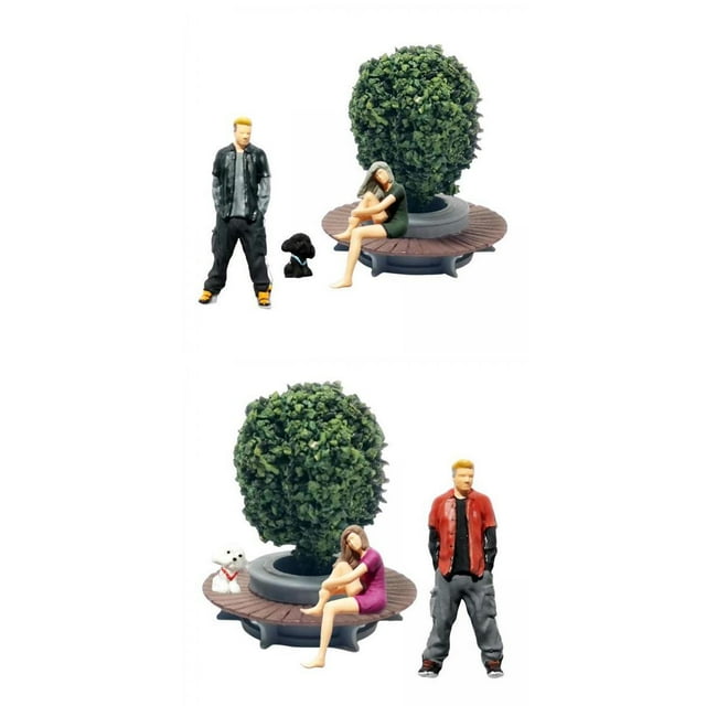 2Pack Miniature 1:64 Model Street People Figure Diorama Accessories Hugo Figuras en miniatura