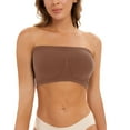 thumbnail image 5 of HONVEIO Bras for Women Women's Stretch Strapless Bra,Summer Bandeau Bra,Plus Size Strapless Bra,Comfort No-Underwire Bra Wirefree Bras with Support and Lift S-789 Khaki 3XL, 5 of 5