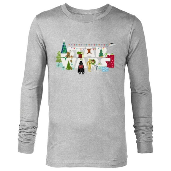 Star Wars Christmas Logo Holiday Celebration - Long Sleeve T-Shirt for Men - Customized-Athletic Heather
