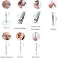 thumbnail image 2 of Nail Clipper Set, 7PCS Manicure Set Fingernail Clippers Kit Fashion Color Green Stainless Steel Pedicure and Manicure Kit with Green PU Leather Case, 2 of 10