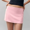thumbnail image 2 of THDHVS Skirts for Women Trendy,Womens Fashion Solid Color Low Waisted Summer Elastic Waist Leggings Short Skirt Pink L, 2 of 6