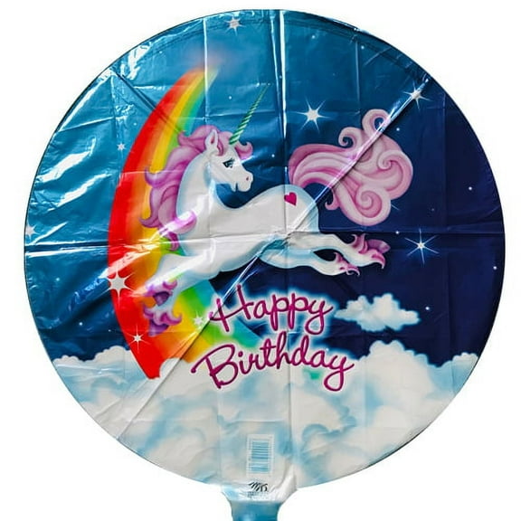 Various Unicorn Happy Birthday Foil Mylar Balloon, 1 Count