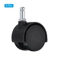thumbnail image 3 of 1.6" Swivel Caster Nylon 360 Degree Universal Circlip Stem Wheel with Brake, 6 Pack, 3 of 6
