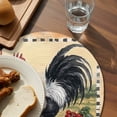 thumbnail image 4 of Round Placemats White Black Rooster 15 inch Set of 2 Table Mats for Dining Table Vintage Pear Grapes Heat Resistant Non-Slip Kitchen & Home Decorative Place Mat Set, 4 of 8