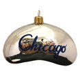 thumbnail image 1 of Silver Chicago Bean Polish Glass Christmas Tree Ornament Travel Decoration, 1 of 2