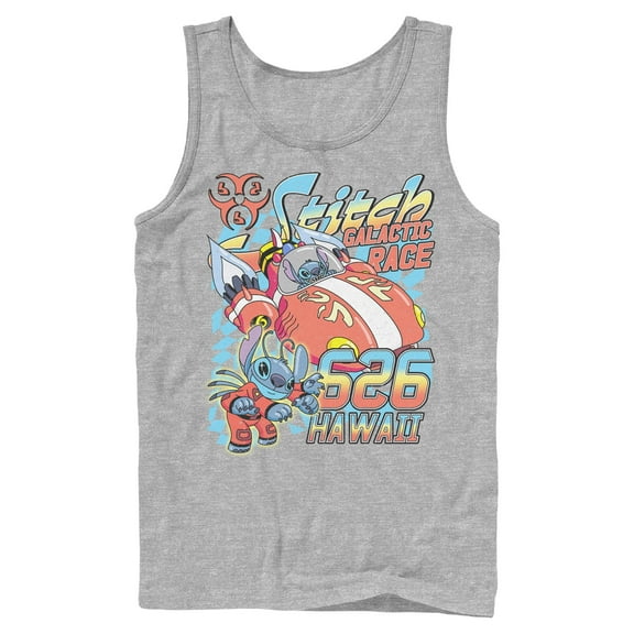 Mens Lilo & Stitch Hawaiian Galactic Race Tank Top