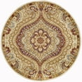 thumbnail image 5 of Transitional Area Rug (5'3'' Round) Paisley Ivory, Red Indoor Round Easy to Clean, 5 of 6