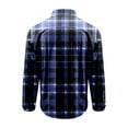 thumbnail image 4 of miqiqism Plaid Shirts Men Long Sleeve Shirt Lapel Neck Button Tshirts Loose Fit Lightweight Business Jackets Tees 2025 Spring Outfit,#01_Navy,Small, 4 of 4