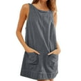 thumbnail image 1 of Gspmoly Robes Décontractées pour Femmes, Robe Débardeur Sans Manches à Col Rond de Couleur Unie Décontractée pour Femmes, Robes Formelles pour Femmes Articles en Liquidation, 1 of 7