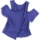 thumbnail image 2 of Free People - Camiseta básica Taurus Cold Shoulders para mujer, color morado, grande Free People Camiseta básica, 2 of 2