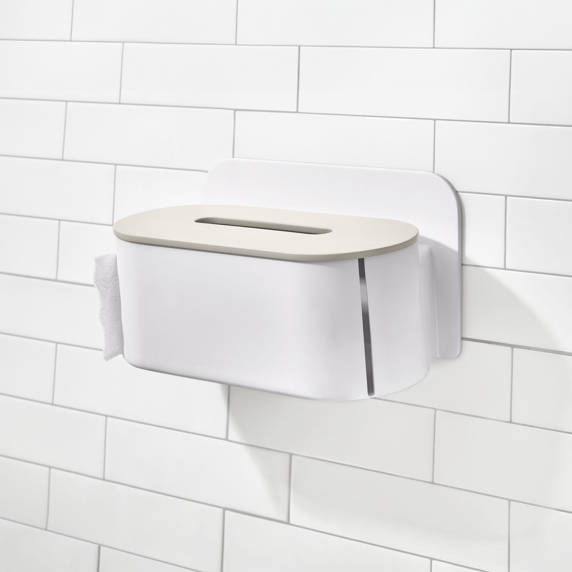 iDesign Adhesive 2-Roll Toilet Paper Holder and Dispenser – Berkley Collection - Coconut/White
