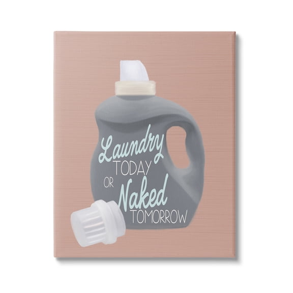 Stupell Industries Laundry Today Funny Phrase Typography Painting Gallery Wrapped Canvas Print Wall Art, 16 x 20