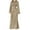 Khaki, variant on WRKEKC Womens Dresses Casual Solid Color Long Sleeve Satin Maxi Dress for Fall Winter Round Neck Loose Fit with Side Slits and Back Keyhole