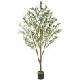thumbnail image 5 of Lyacmy 6ft Artificial Olive Tree with Realistic Leaves and Natural Trunk, Faux Potted Plants with Black Plastic Pot for Home Office Decor, 5 of 9