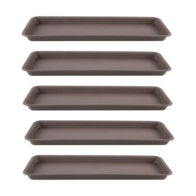 Paquete de 5 platillos para macetas, bandejas para jardineras y bandejas de goteo para jardín. Gris