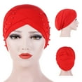 thumbnail image 6 of Porfeet Women's Beads Elastic Turban Hat Cancer Chemo Cap Hijab Head Wrap, 6 of 7